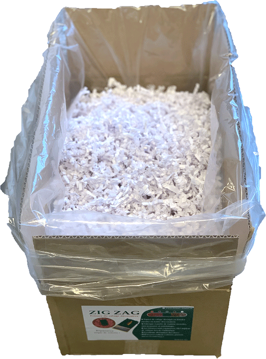 Frisure blanche de papier plissé par carton de 10kg - RETIF